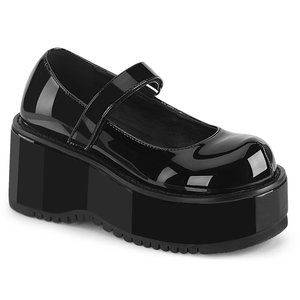 Demonia Dollie 01 Black Patent Platform Mary Janes